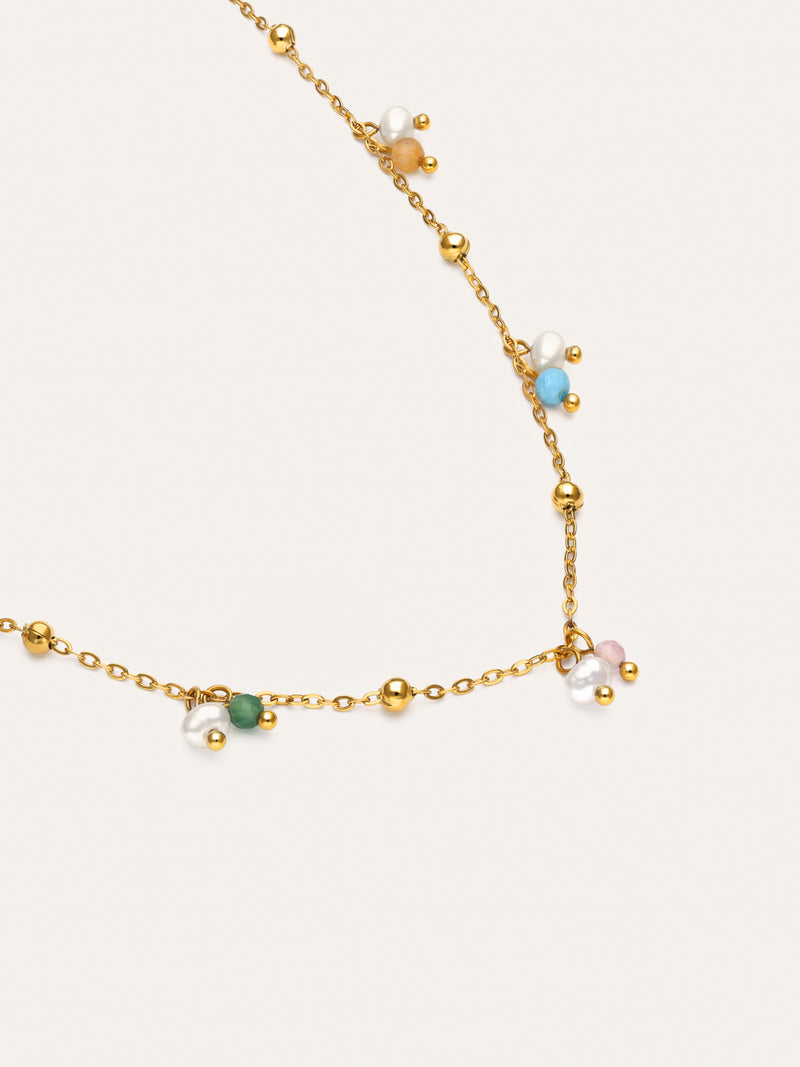 Halskette Shamira Dots aus Stahl mit 18kt Goldbeschichtung