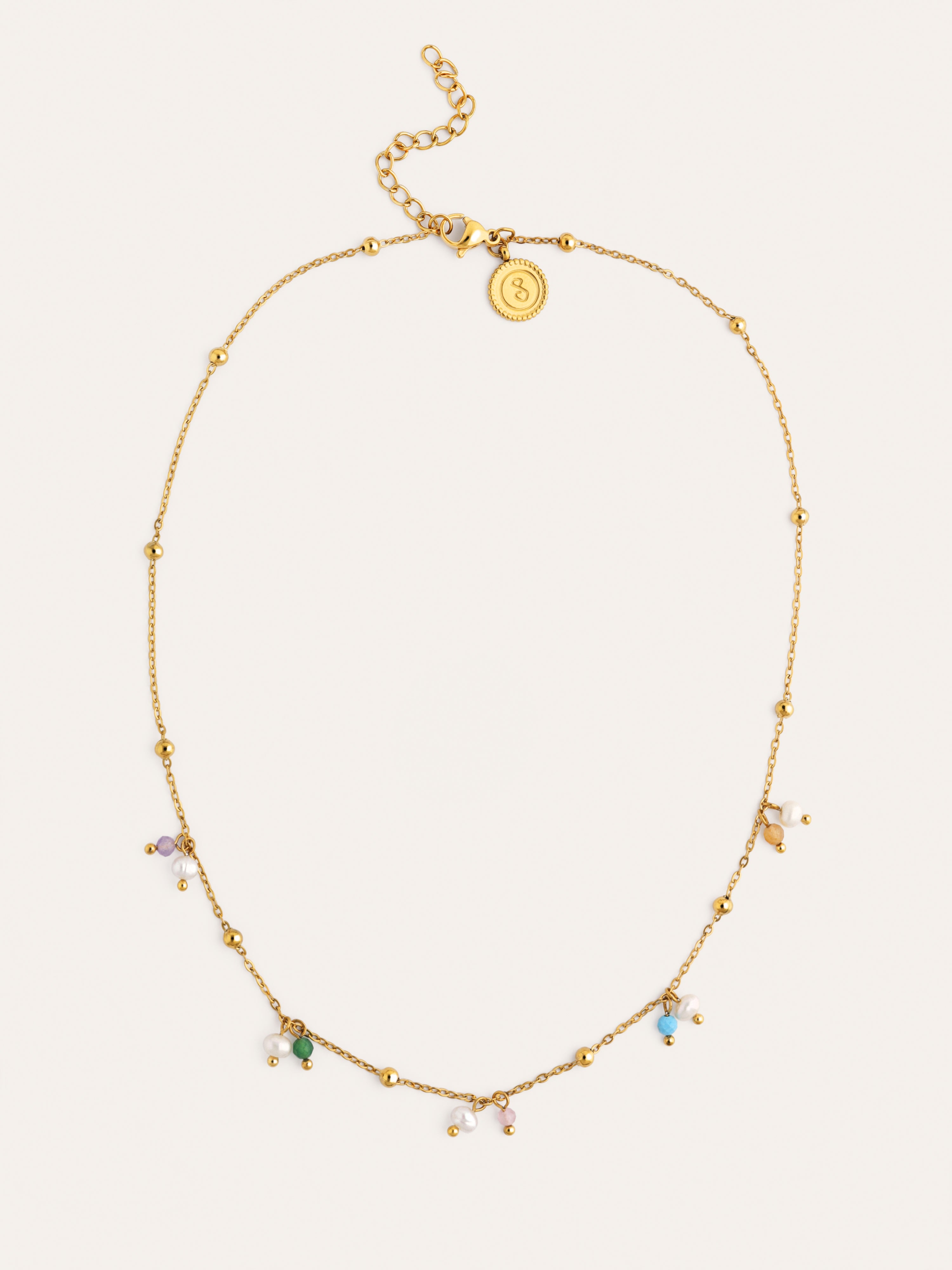Halskette Shamira Dots aus Stahl mit 18kt Goldbeschichtung