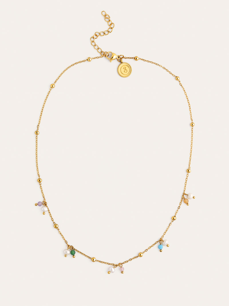 Halskette Shamira Dots aus Stahl mit 18kt Goldbeschichtung