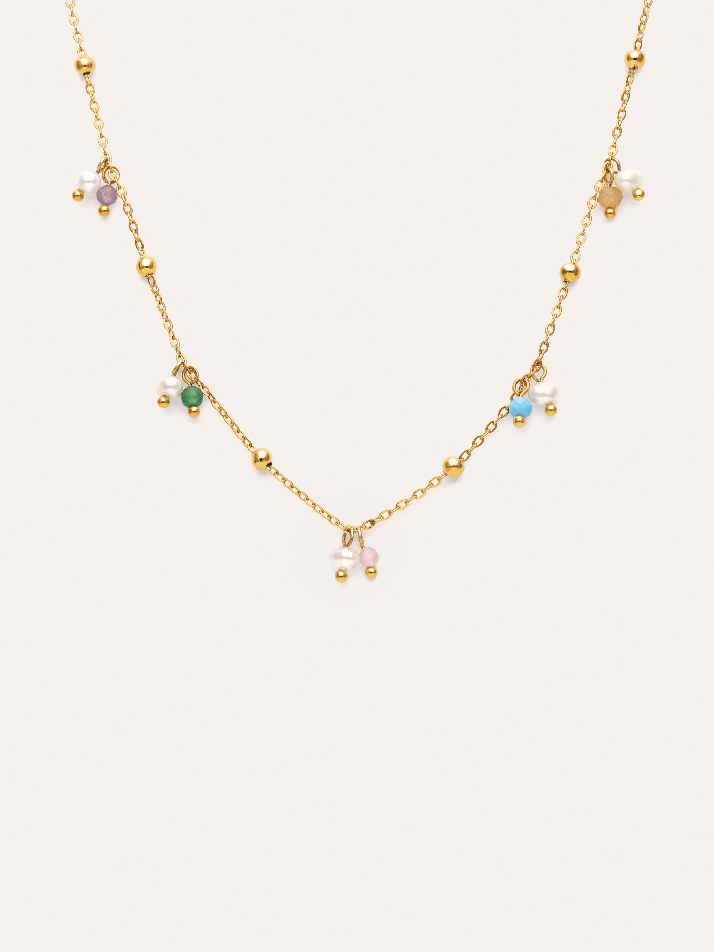 Halskette Shamira Dots aus Stahl mit 18kt Goldbeschichtung