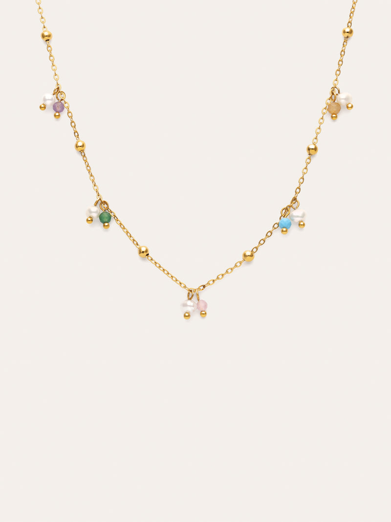 Halskette Shamira Dots aus Stahl mit 18kt Goldbeschichtung