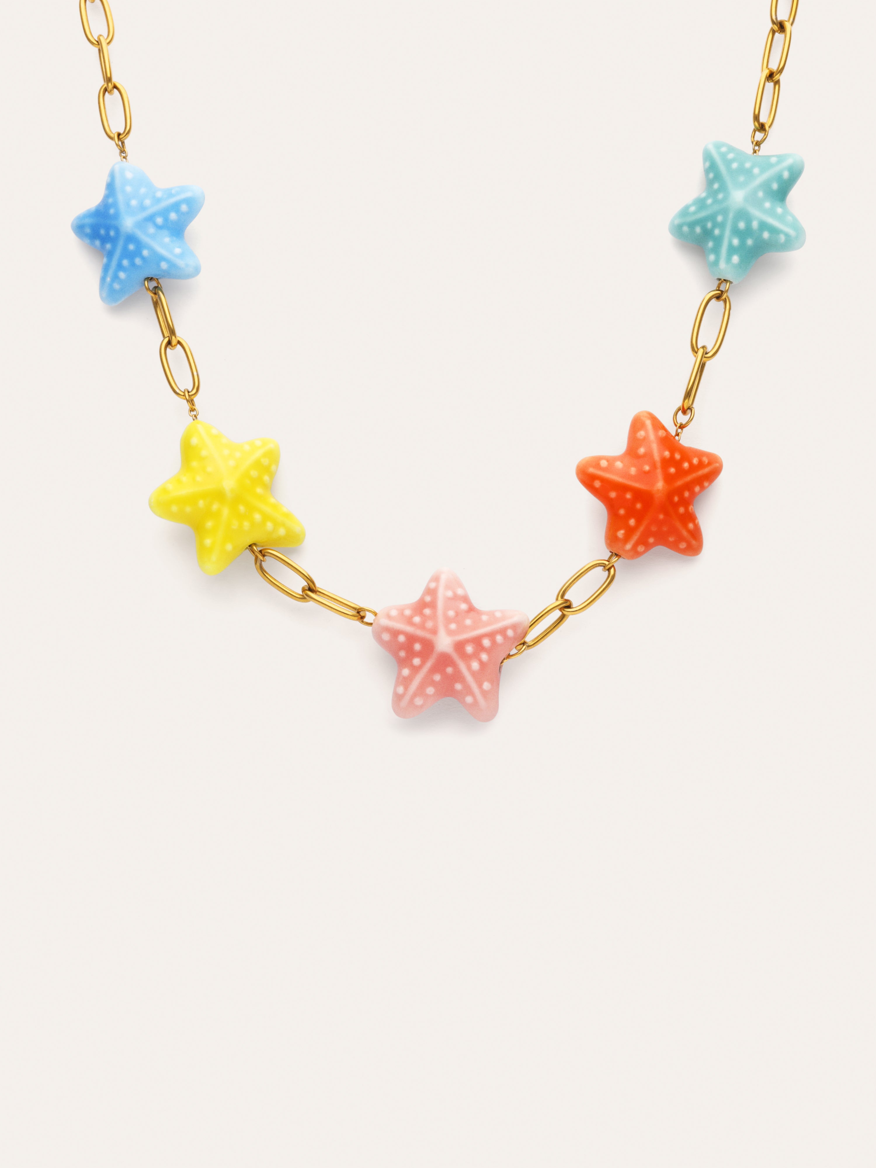 Starfish Chic Color Necklace Steel Gold Plated