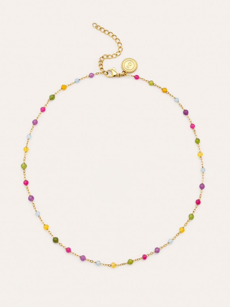 Collar Stella Color Acero Baño Oro