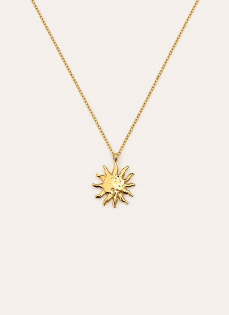 Collar Sun Light Acero Baño Oro