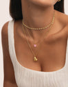 Halskette Sweet Heart Pink Stone Vergoldet