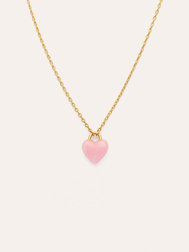 Halskette Sweet Heart Pink Stone Vergoldet