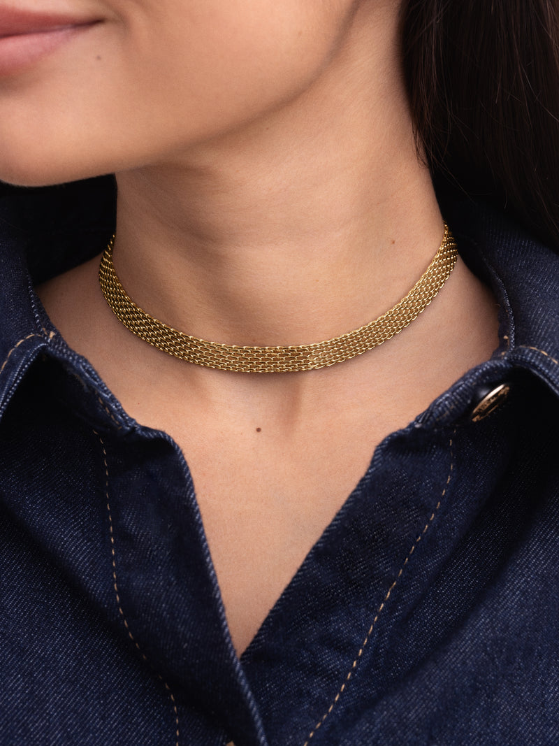 Tape Choker Edelstahl, vergoldet