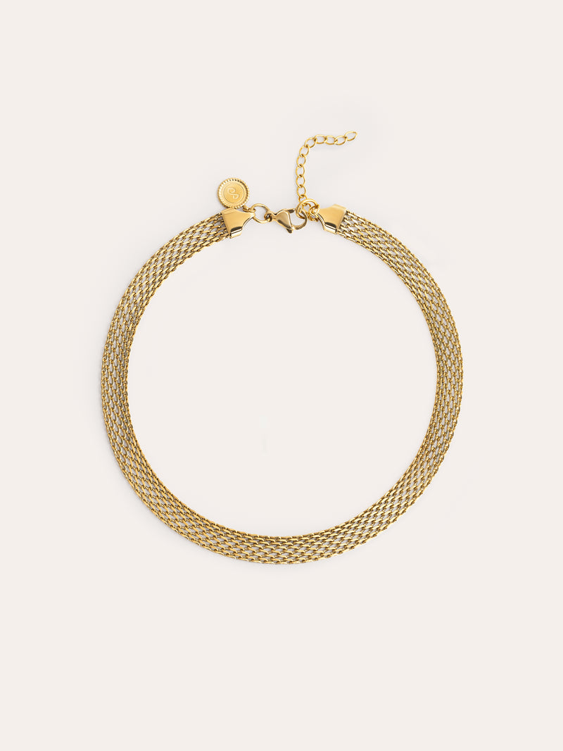 Tape Choker Edelstahl, vergoldet