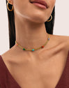 Tape Stones Choker Edelstahl vergoldet