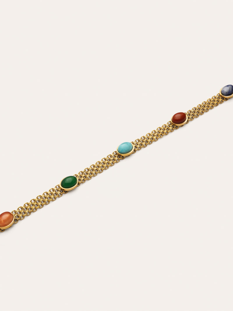 Tape Stones Choker Edelstahl vergoldet