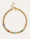 Tape Stones Choker Edelstahl vergoldet