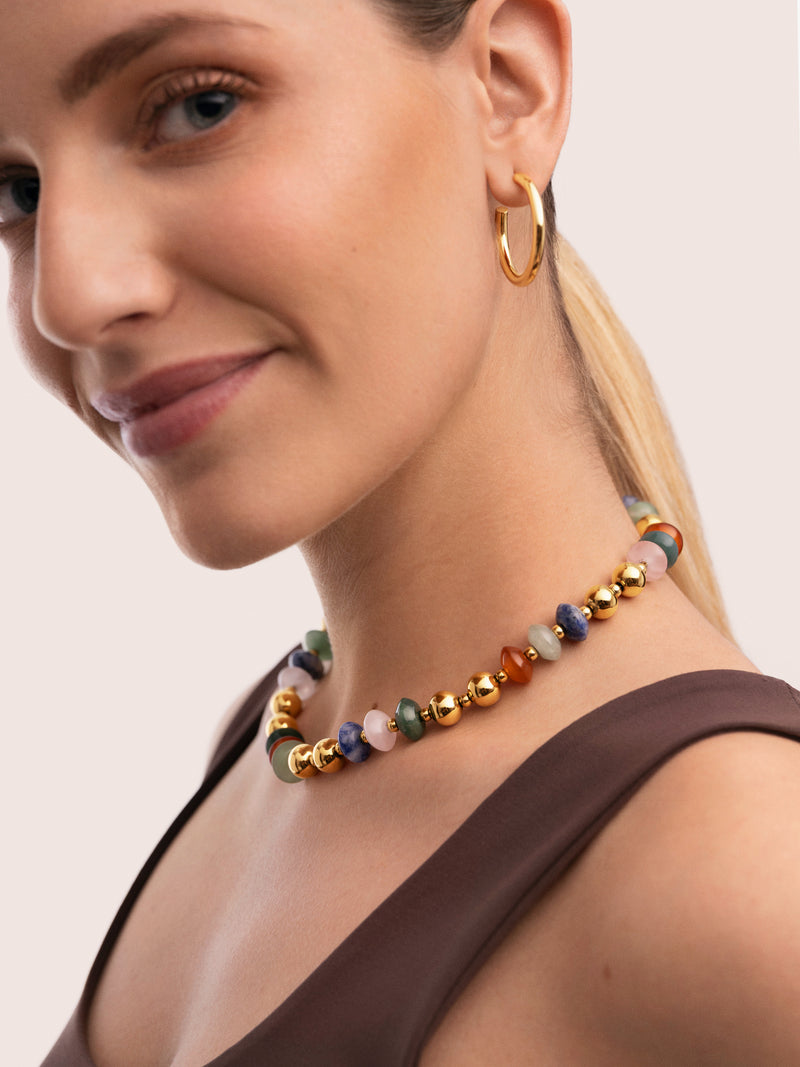 Collar Winter Bomb Acero Baño Oro