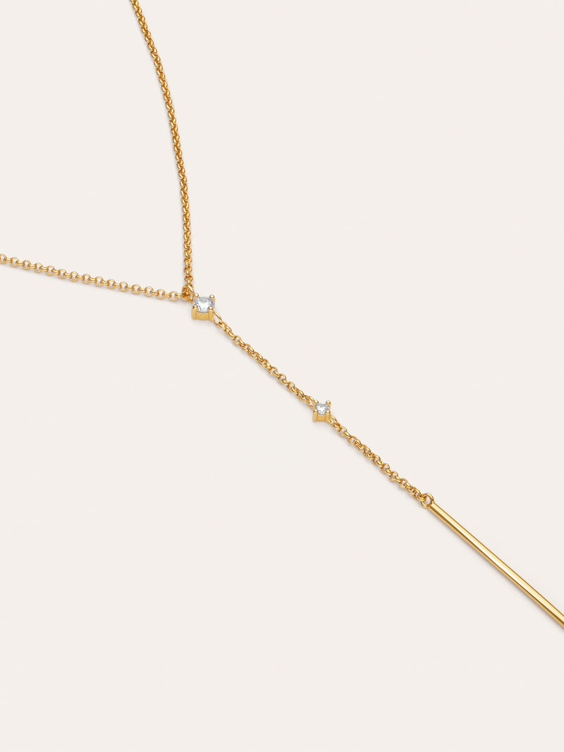 Gold-Plated Stick Y Necklace Sparks