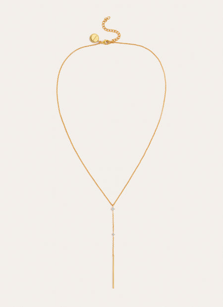 Colar Y Sparks Stick Banho Ouro