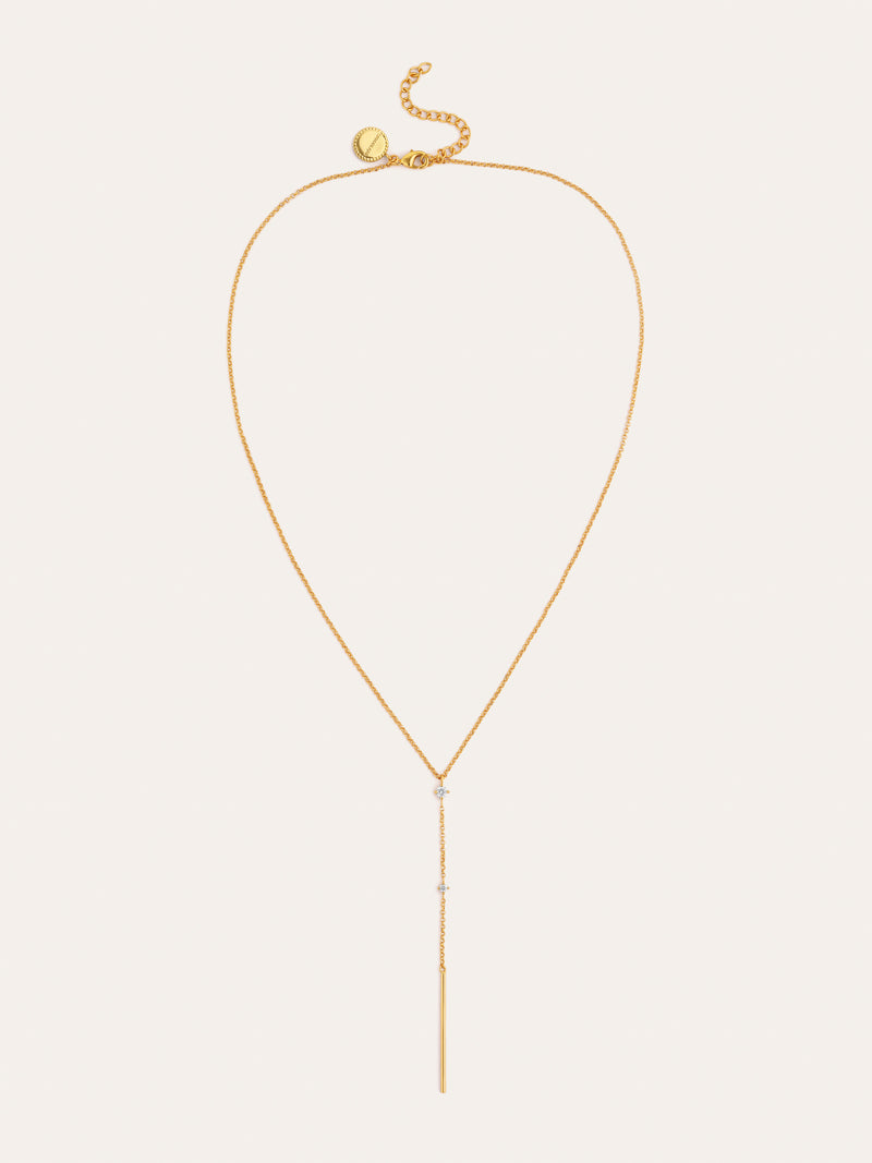 Gold-Plated Stick Y Necklace Sparks