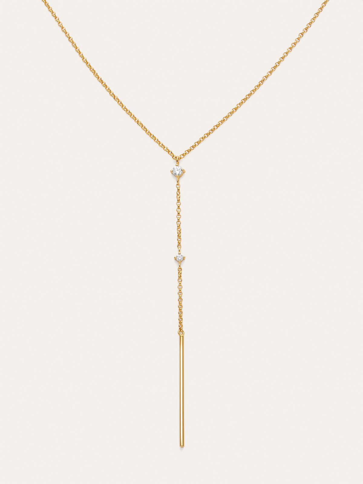 Gold-Plated Stick Y Necklace Sparks - vista 4