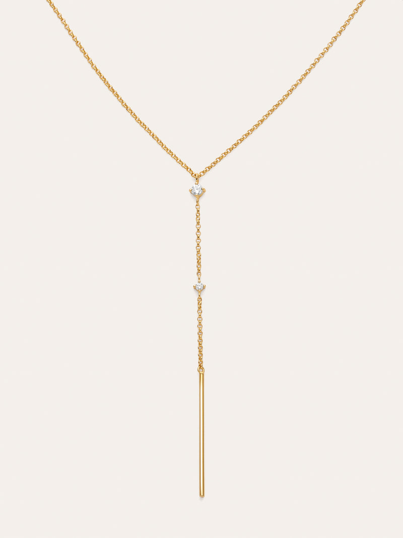 Gold-Plated Stick Y Necklace Sparks