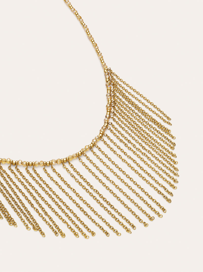 Collar Zafira Champagne Acero Baño Oro