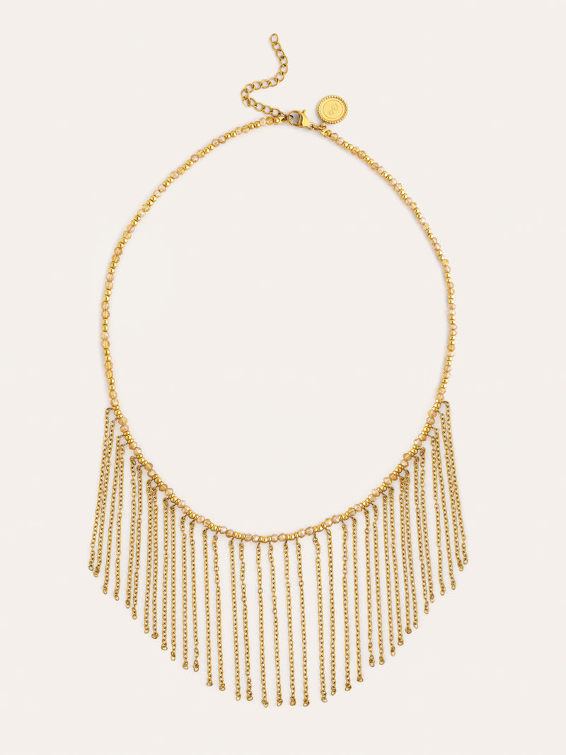 Collar Zafira Champagne Acero Baño Oro
