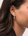 Aby Sparks Gold-Plated Hoop Earrings - puesto en modelo