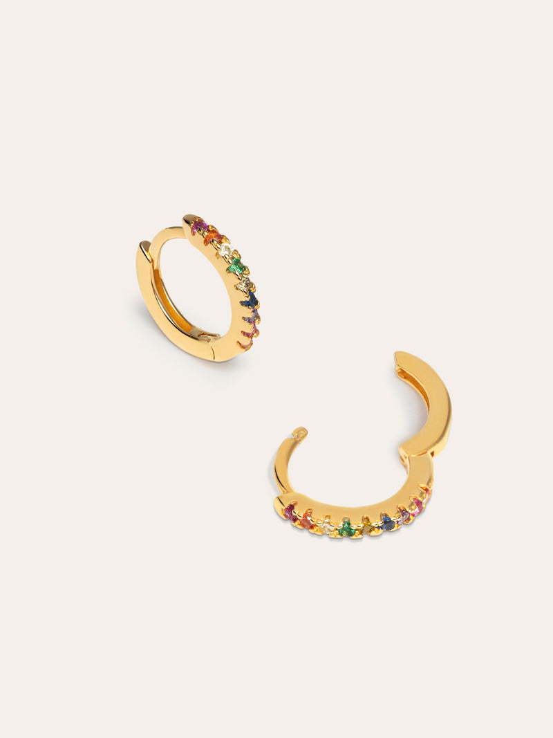 Boucles d'oreilles créoles Colors plaquées or