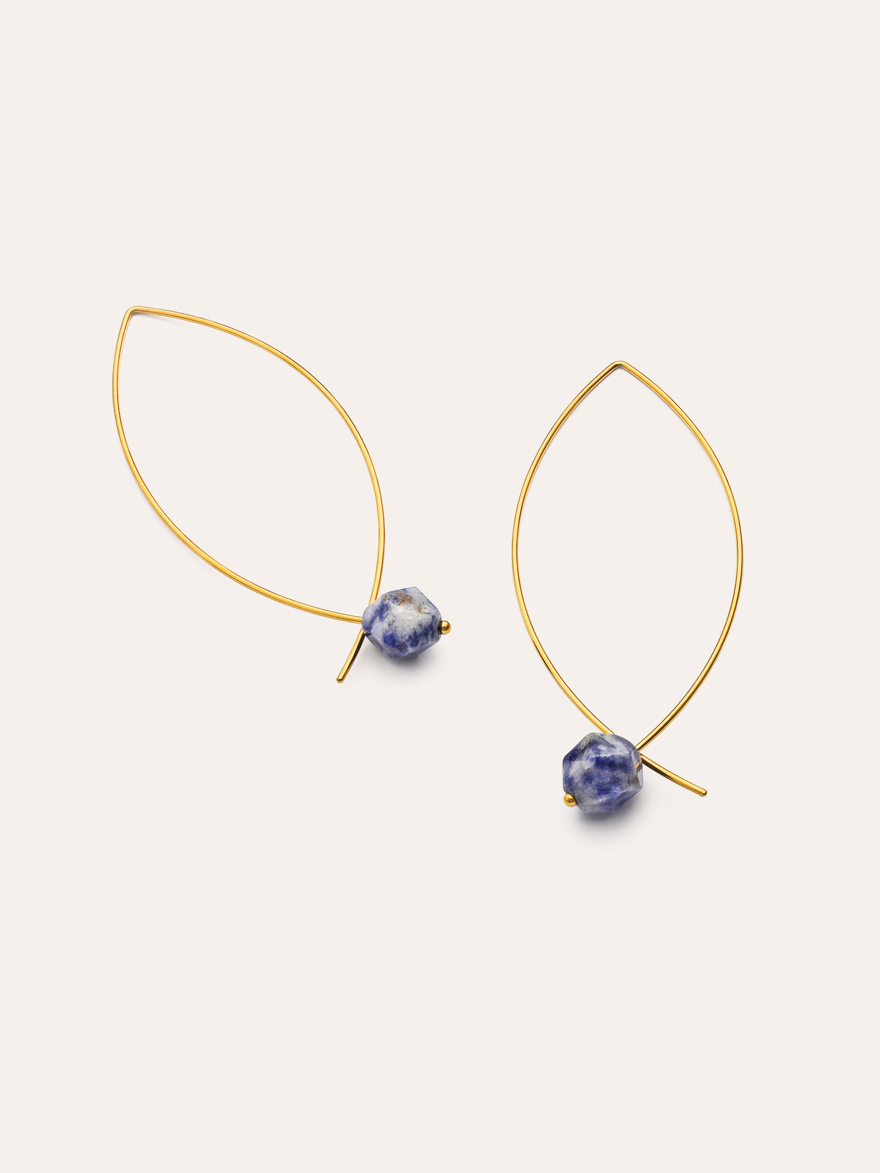 Boucles D'oreilles Arch Stone Acier Plaqué Or
