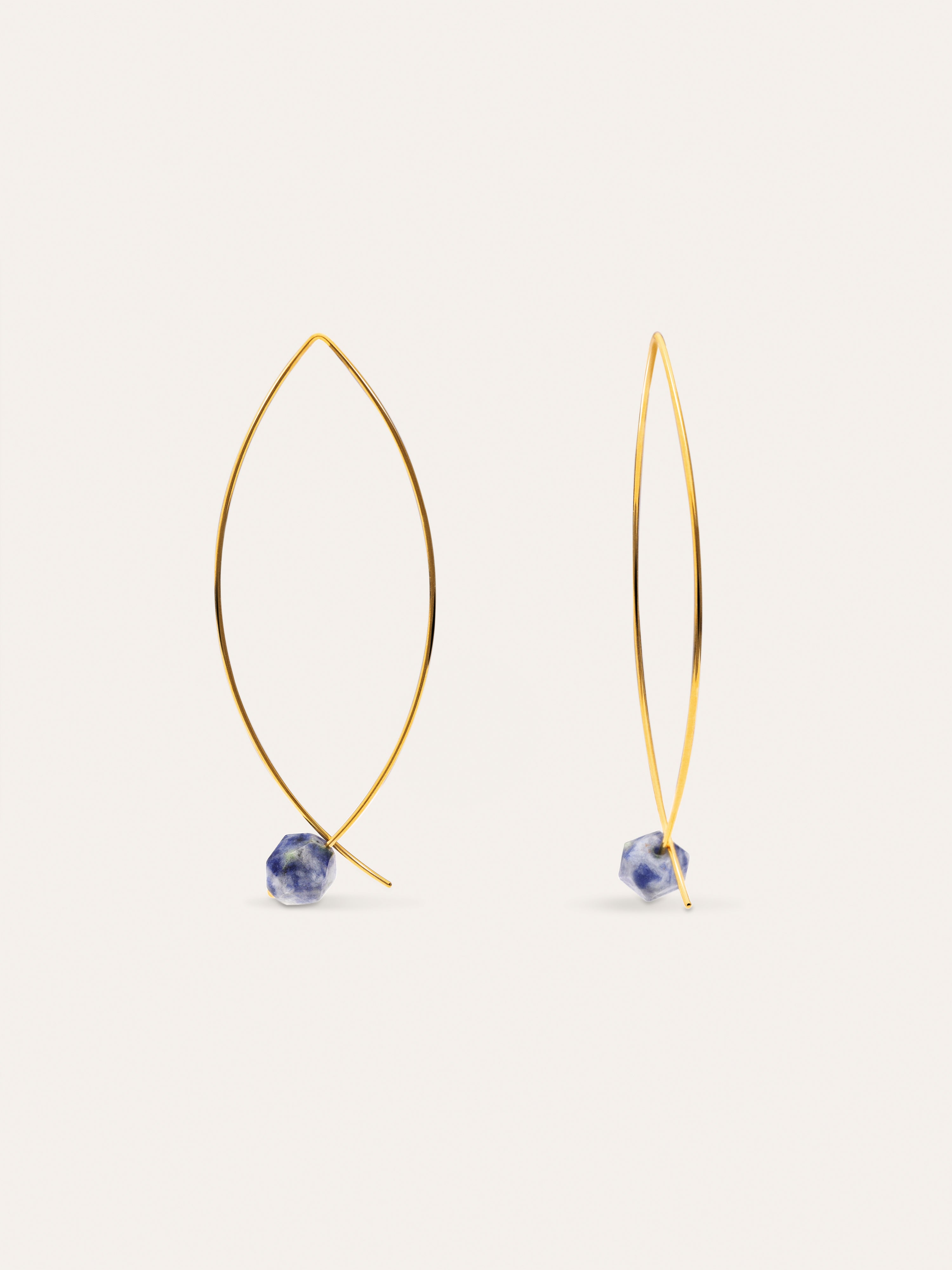 Boucles D'oreilles Arch Stone Acier Plaqué Or