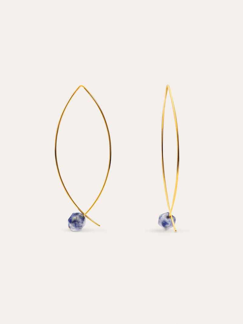 Boucles D'oreilles Arch Stone Acier Plaqué Or
