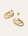 Boucles D’oreilles Créoles Claw Triple Acier Plaqué Or
