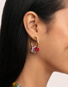 Pendientes Aro Carmen True Flower Colors Acero Baño Oro