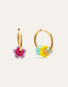 Pendientes Aro Carmen True Flower Colors Acero Baño Oro