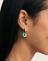 Pendientes Aro Carmen True Turquesa Acero Baño Oro