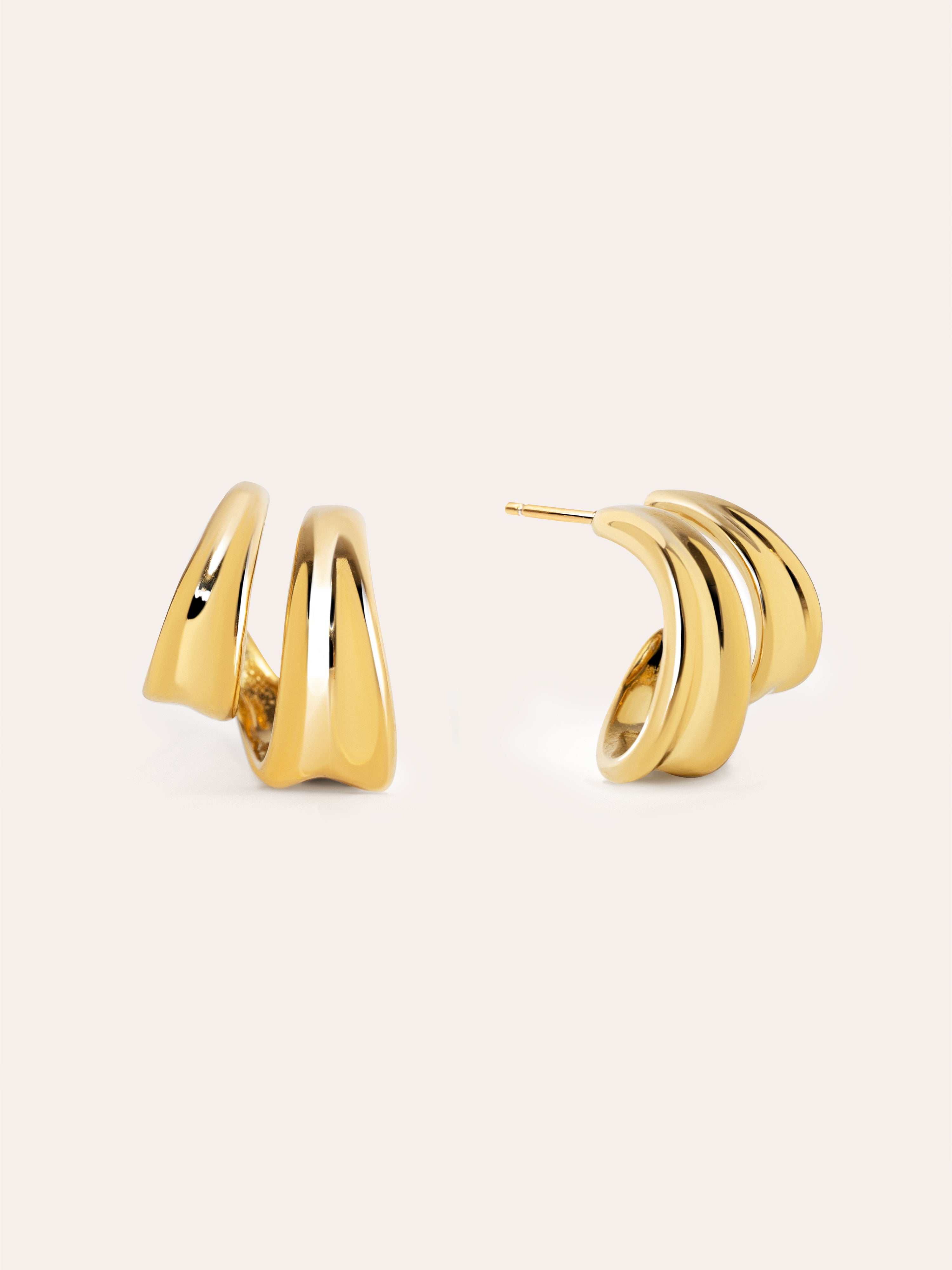 Aire Stainless Steel Gold Earrings