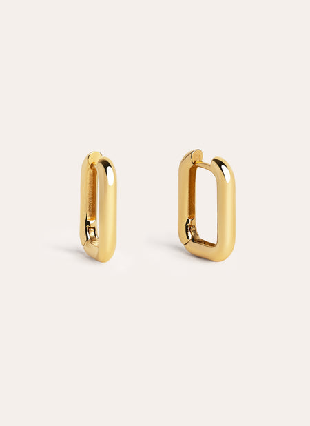 Mini Pipe Gold Hoop Earrings 