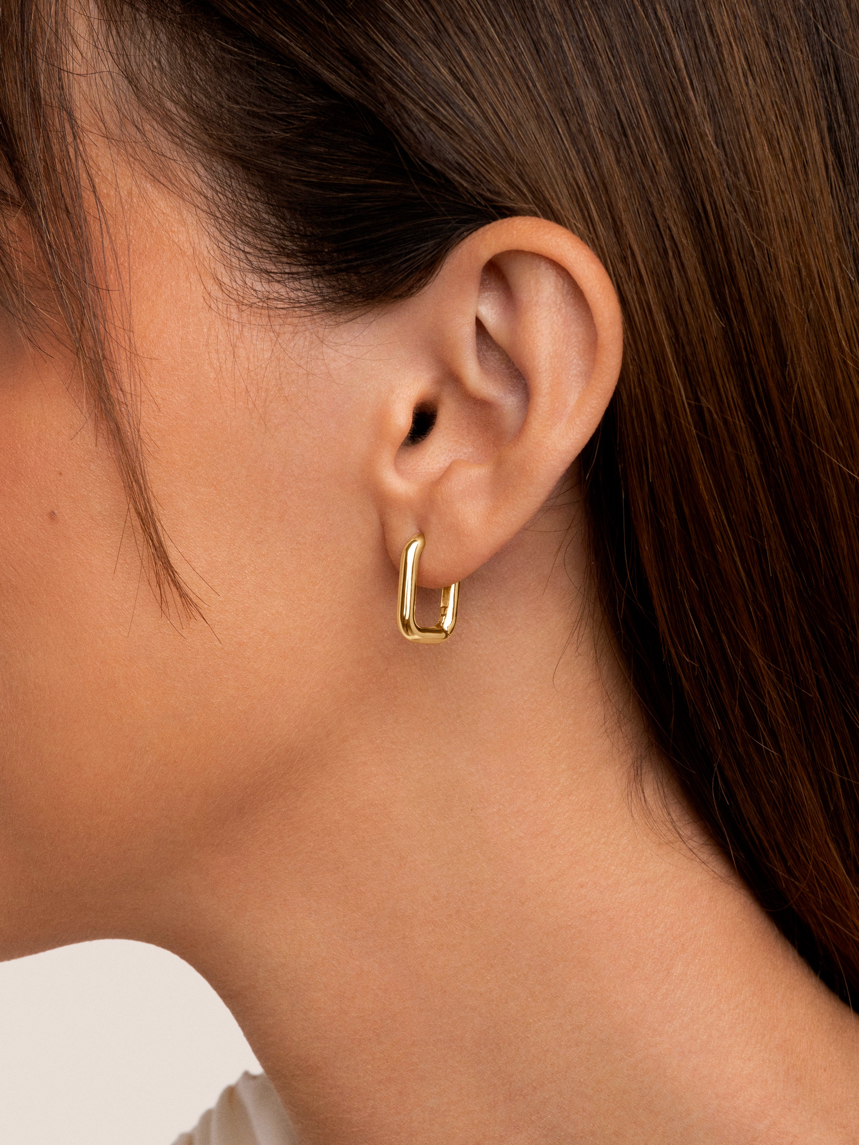 Mini Pipe Gold Hoop Earrings 