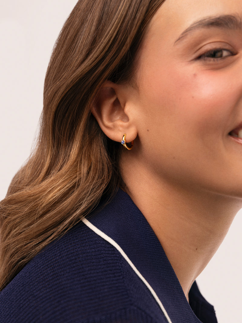 Alma Kyanite Gold-Plated Hoop Earrings