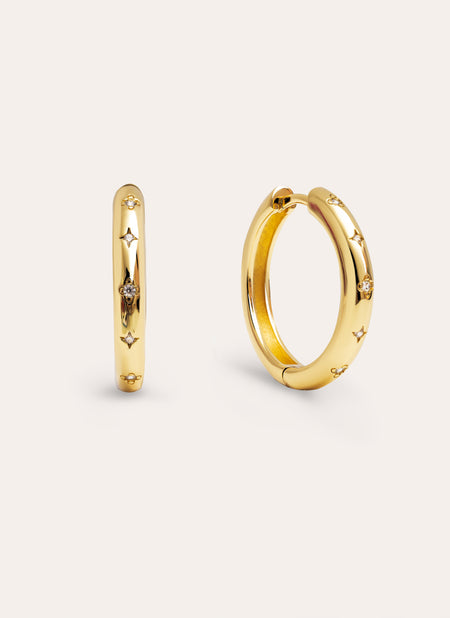 Astra L Gold Hoop Earrings 