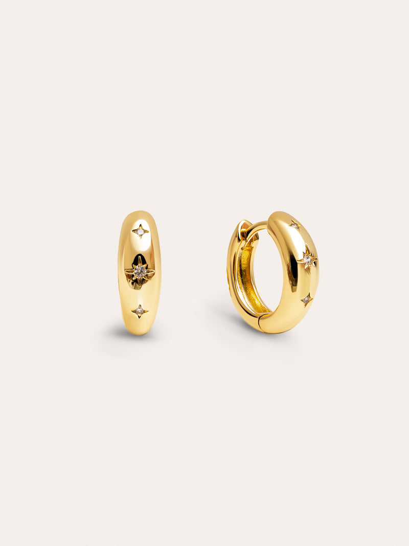 Boucles D’oreilles Créoles Astra S Plaqué Or