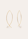 Boucles d'oreilles Arch Bean Perle Acier Plaqué Or