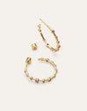 Boucles D’oreilles Créoles Rainbow Bubbles L Plaqué Or