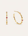 Boucles D’oreilles Créoles Rainbow Bubbles L Plaqué Or
