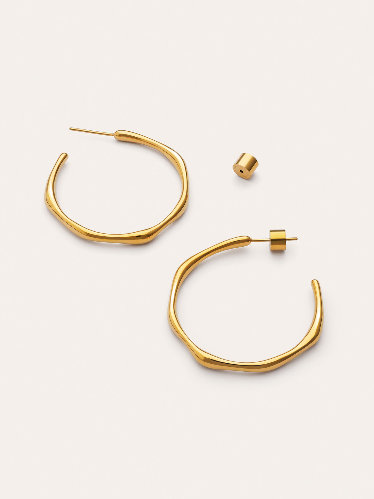 Imagen detalle de Brincos Argola Bamboo Aço Banhado a Ouro