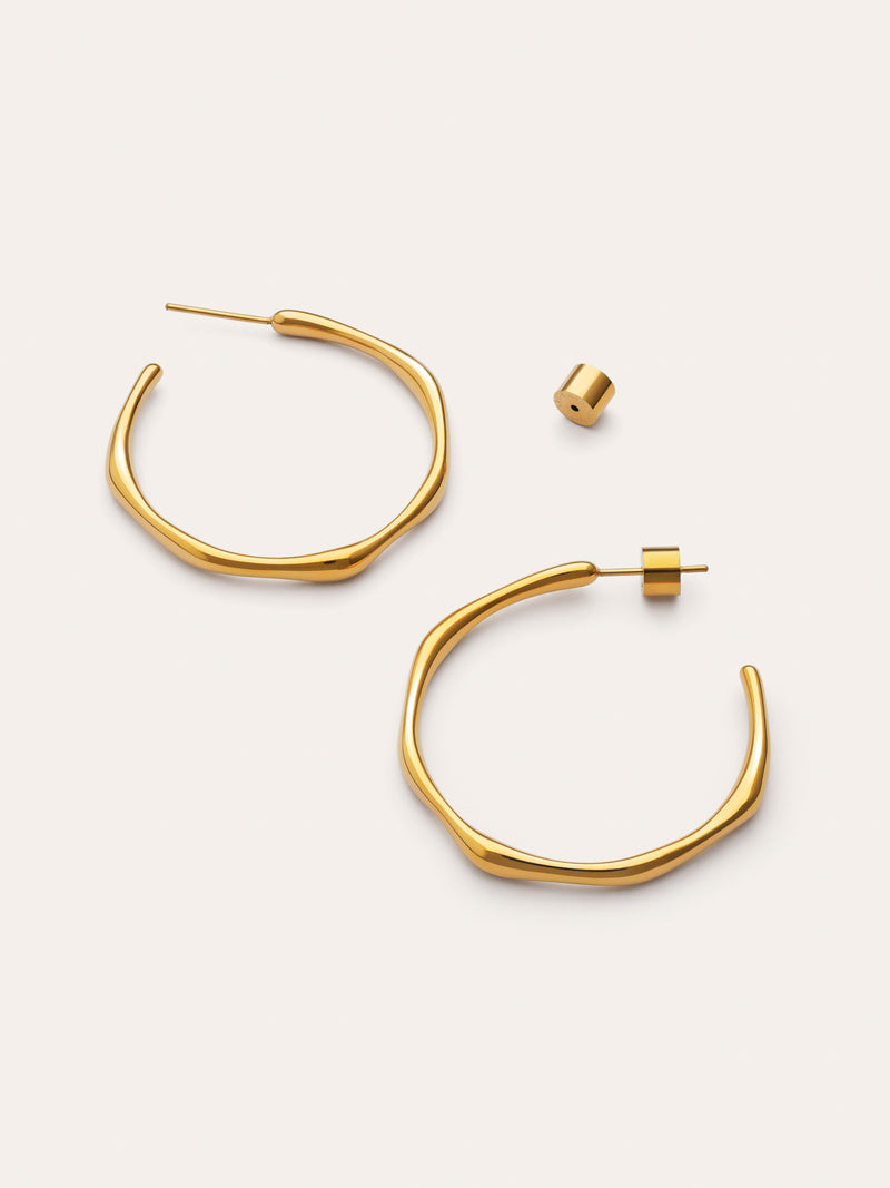 Brincos Argola Bamboo Aço Banhado a Ouro