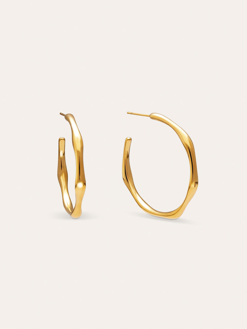 Brincos Argola Bamboo Aço Banhado a Ouro