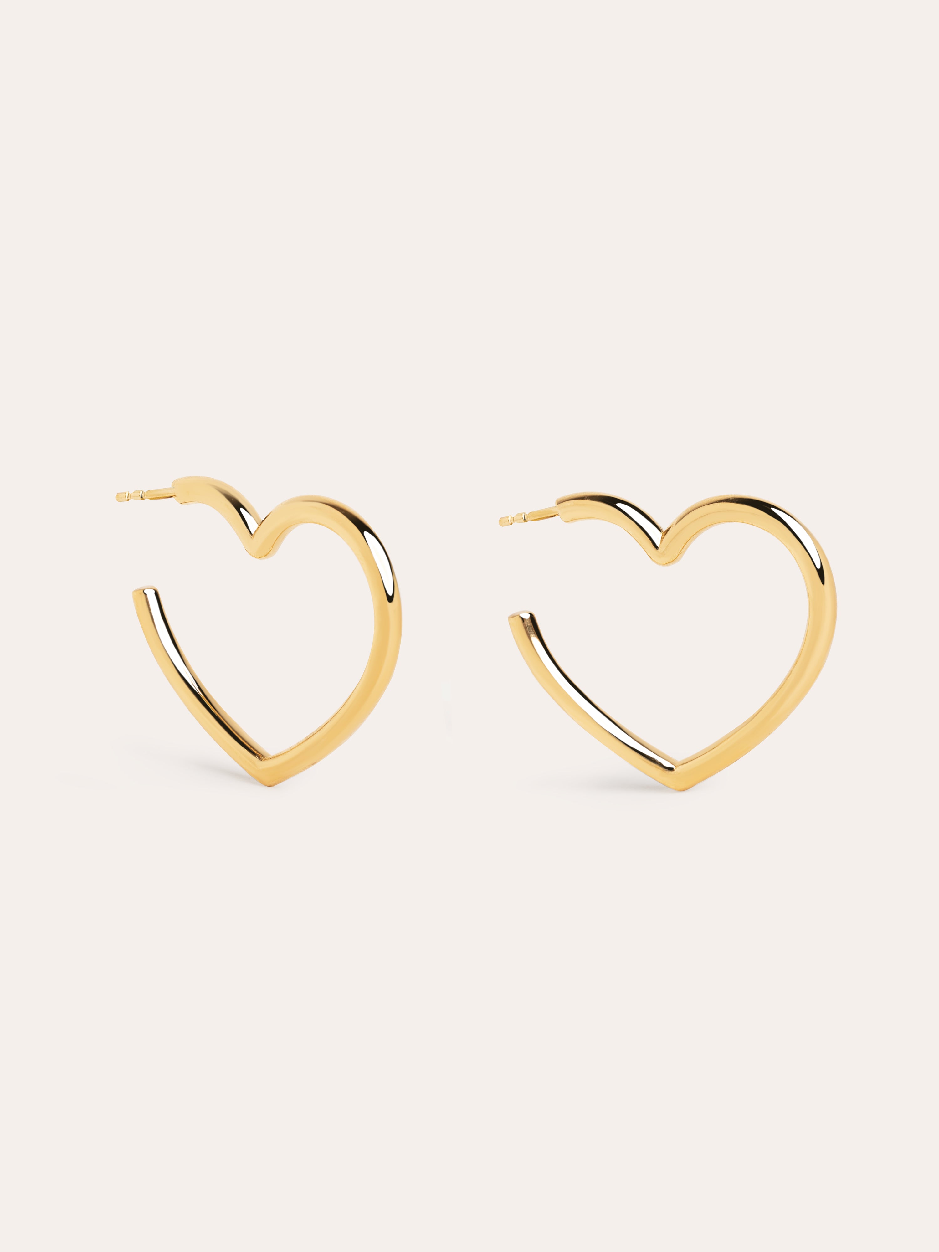 Cuore Gold Hoop Earrings