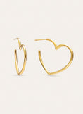 Cuore Steel Hoop Earrings, Gold-Plated