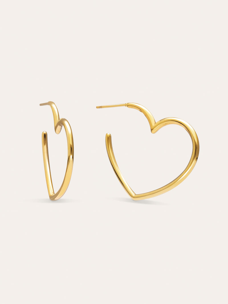 Boucles d'oreilles Créoles Cuore Acier Plaqué Or