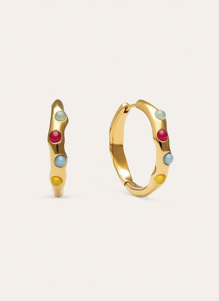 Pendientes Aro Gina Acero Baño Oro
