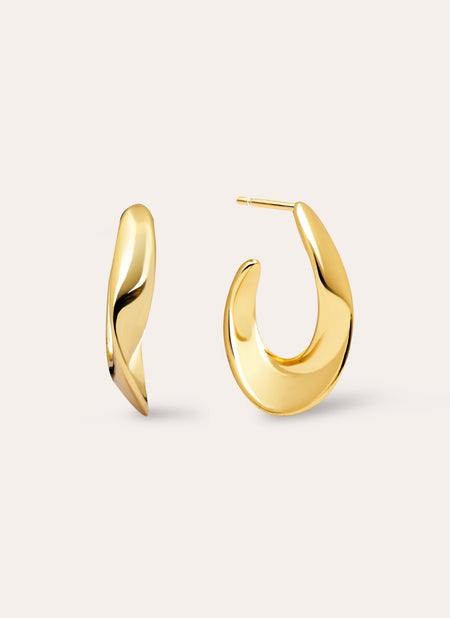 Greta Hoop Stainless Steel Gold Earrings 