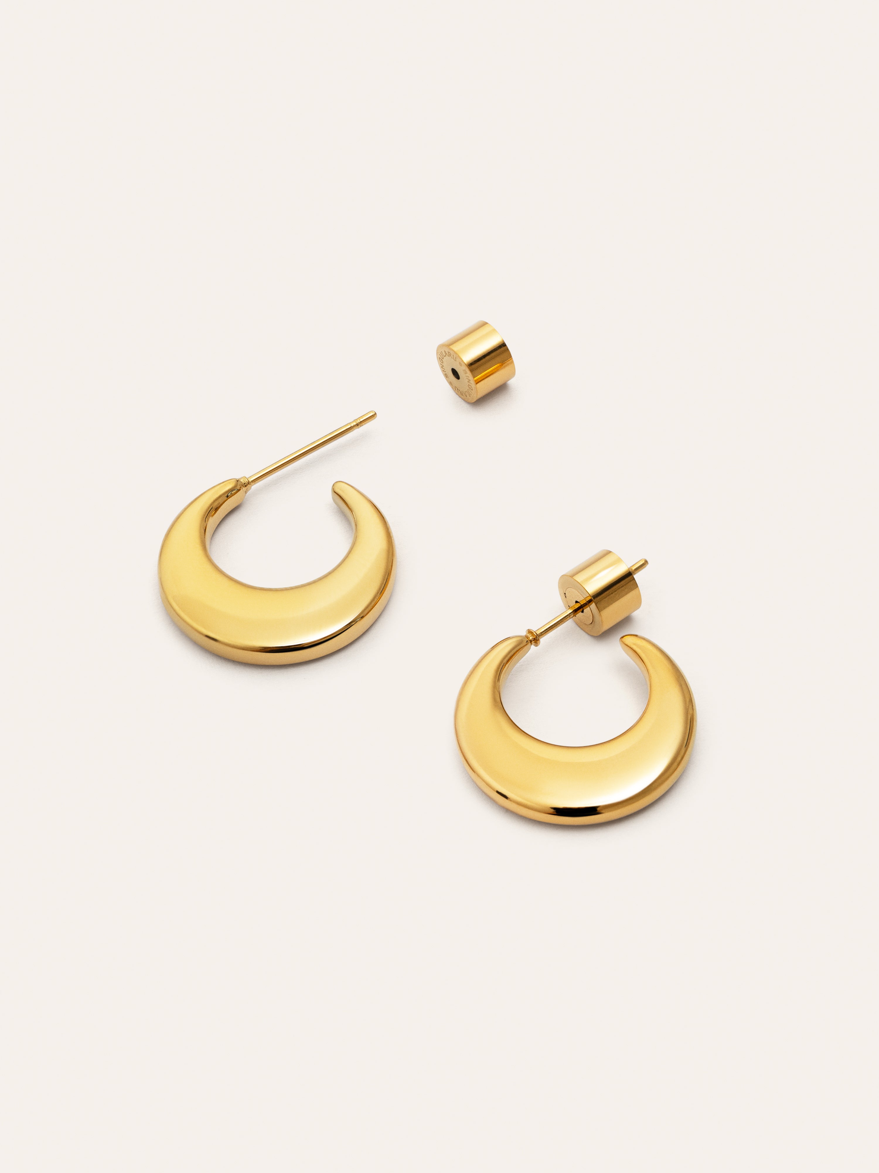 Pendientes Aro Lunette Acero Baño Oro